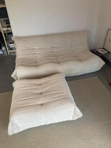 Togo Ligne Roset 3 places + pouf, 150 à 200 cm, Enlèvement, Utilisé, Tissus