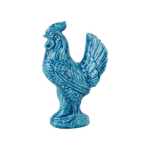 Vintage Chinees Geglazuurd Keramiek Turquoise Haan Kip Beeld, Antiek en Kunst, Antiek | Porselein, Ophalen of Verzenden
