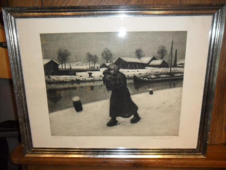 Ets van Pierre Paulus (Chatelet, 1881) - Sint-Gillis, 19, Antiek en Kunst, Kunst | Etsen en Gravures, Ophalen of Verzenden