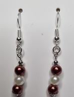 Boucles d’oreilles   – Perles chocolat et blanche nacrées, Bijoux, Sacs & Beauté, Boucles d'oreilles, Neuf, Enlèvement ou Envoi