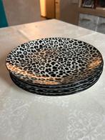 Platte borden 4 luipaardmotief, Bord(en), Gebruikt, Ophalen of Verzenden