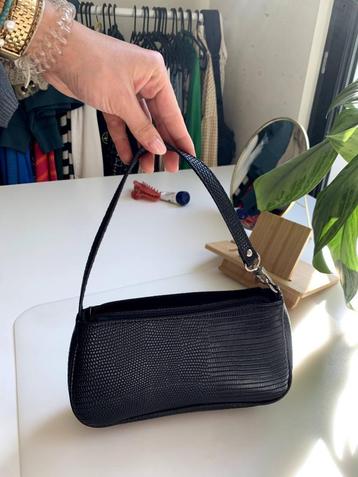Mini black faux-leather handbag  beschikbaar voor biedingen
