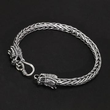 Drakenkop viking armband - 925 Zilver beschikbaar voor biedingen