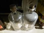 antiek 17 apothekersflessen, wit en bruin, groot en klein, Ophalen of Verzenden