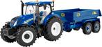 New Holland T6 tractor met aanhanger set, Verzenden, Nieuw, Tractor of Landbouw, Britains