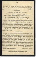 RP Fanny, Elisa, Hortense De Moreau de Gerbehaye 1841-1926, Enlèvement ou Envoi