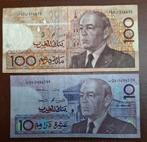 Marokko 2 bankbiljetten 110 dirhams, Ophalen of Verzenden