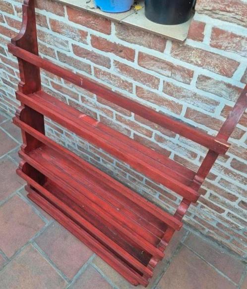 Vintage stevige houten muurrek/ wandrek- boeken, planten ezv, Huis en Inrichting, Woonaccessoires | Cd- en Dvd-rekken, Zo goed als nieuw