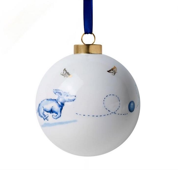 Heinen delfts blauw teckel Nhaan kerstboomversieringen, Hobby en Vrije tijd, Feestartikelen, Nieuw, Ophalen