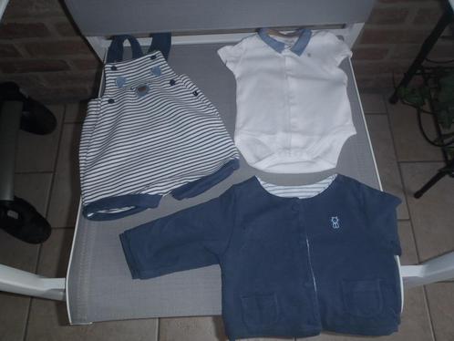 set overalls + pullover body + vest maat 50 Obaïbi, Kinderen en Baby's, Babykleding | Maat 50, Zo goed als nieuw, Jongetje, Setje