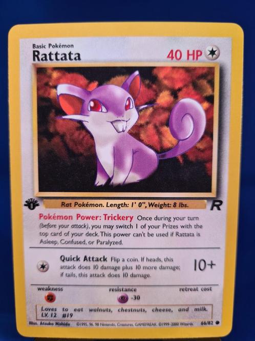 Rattata 66/82 - Team Rocket (1st edition), Hobby en Vrije tijd, Verzamelkaartspellen | Pokémon, Gebruikt, Verzenden