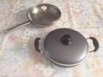 Te koop 2 braadpannen met  deksel, Huis en Inrichting, Inox, Inductieplaat, Ophalen of Verzenden, Zo goed als nieuw