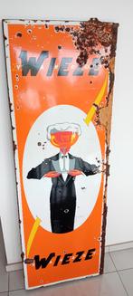 Iconisch emaille reclamebord Van Roy Wieze, Verzamelen, Ophalen, Gebruikt, Reclamebord