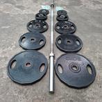 Olympische Gewichten Set + Olympische Barbell 220cm 20kg, Sport en Fitness, Ophalen, Zo goed als nieuw