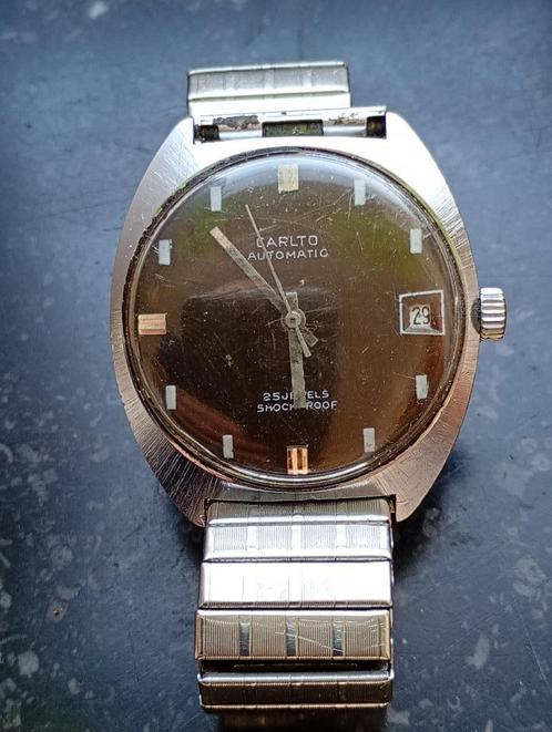 Montre vintage automatiques Carlto ( fonctionne), Handtassen en Accessoires, Horloges | Heren, Gebruikt, Polshorloge, Overige merken