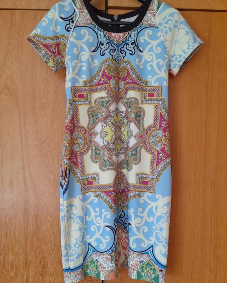 Dameskleed – merk: Etoile Du Monde – maat: S, Kleding | Dames, Jurken, Zo goed als nieuw, Maat 36 (S), Blauw, Knielengte, Ophalen of Verzenden