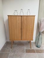 Bamboe dressoir met 4 glazen planken — modern design, Ophalen, Met plank(en), Glas, 100 tot 150 cm