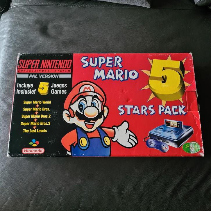 Super Nintendo Mario 5 Stars pack., Games en Spelcomputers, Games | Nintendo Super NES, Zo goed als nieuw, Platform, 1 speler