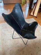 Zwarte lederen vlinderstoel, Ophalen, Zo goed als nieuw