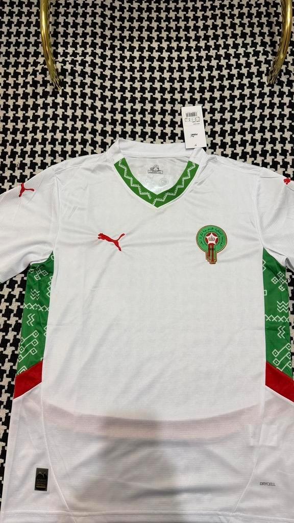 Maillots Foot Maroc 🇲🇦 Rouge / Blanc T: S • M • L • XL, Verzamelen, Sportartikelen en Voetbal, Nieuw, Shirt, Ophalen