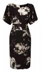 Robe florale PHASE EIGHT Joanie - dress XL à imprimé floral, Comme neuf, Noir, Taille 46/48 (XL) ou plus grande, Sous le genou