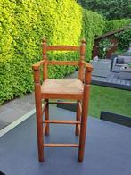 hoge houten kinderstoel met rieten zitting, Kinderen en Baby's, Ophalen, Gebruikt, Overige typen, Aanschuifbaar