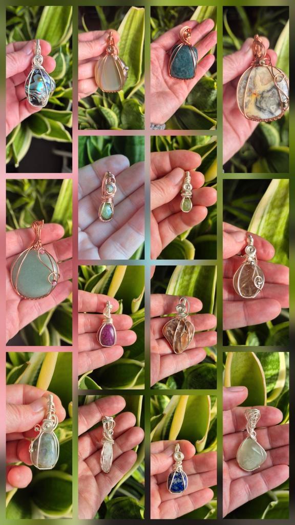 div edelstenen hangers spirituele sieraden wirewrap juwelen, Handtassen en Accessoires, Kettinghangers, Nieuw, Ophalen of Verzenden