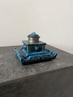 Blauwe aardewerken inktpot, Ophalen of Verzenden