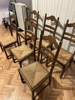 5 houten / rieten stoelen, Huis en Inrichting, Ophalen