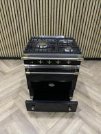 Prachtige Lacanche 70CM Gas Zwart Blinkend Messing + Gasoven, 60 cm of meer, Zo goed als nieuw, Gas, Vrijstaand
