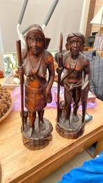 2 grote oude beelden van exotisch hout, Antiek en Kunst, Ophalen