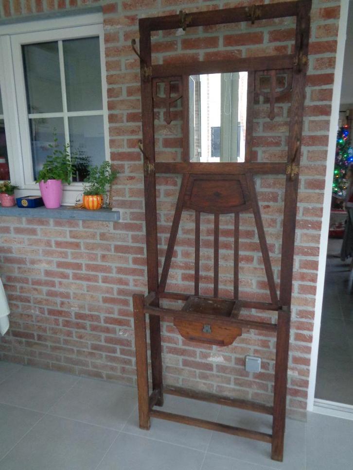 Antieke kapstok met spiegel, Antiek en Kunst, Antiek | Meubels | Kasten, Ophalen