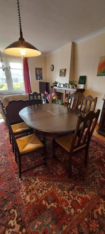 table extensible en chêne avec 6 chaises, Enlèvement