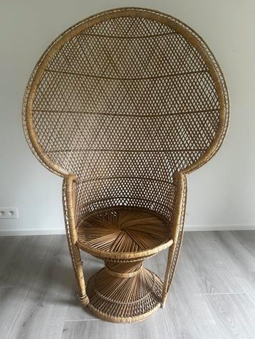 Rotan stoel - pauwenstoel - vintage  beschikbaar voor biedingen