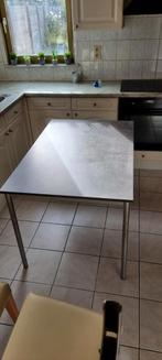 Keukentafel / Eettafel 120 / 80 cm  Blad is antracietgrijs, Huis en Inrichting, Ophalen, Zo goed als nieuw, Vier personen, Rechthoekig