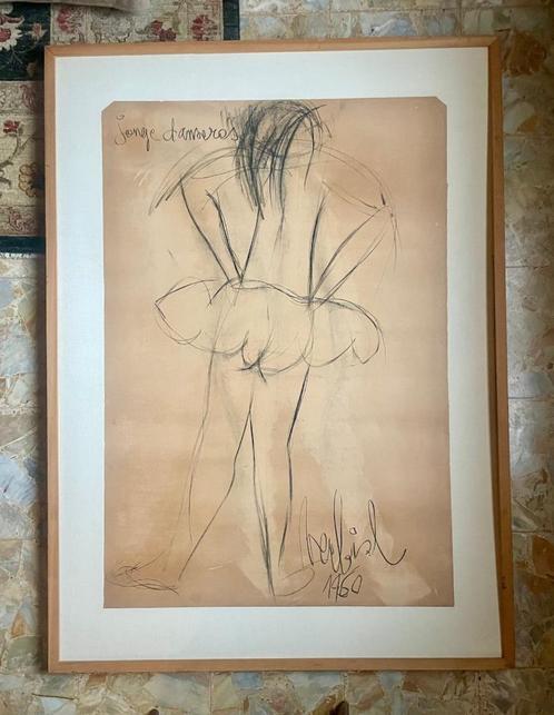 Maurits VERBIST (1913-1984) - grote unieke tekening, Antiek en Kunst, Kunst | Schilderijen | Modern, Ophalen of Verzenden