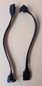 SATA 6g/s-kabel - 15 cm - zwart X2 - gebruikt., Computers en Software, Harde schijven, Ophalen of Verzenden, Gebruikt, SATA