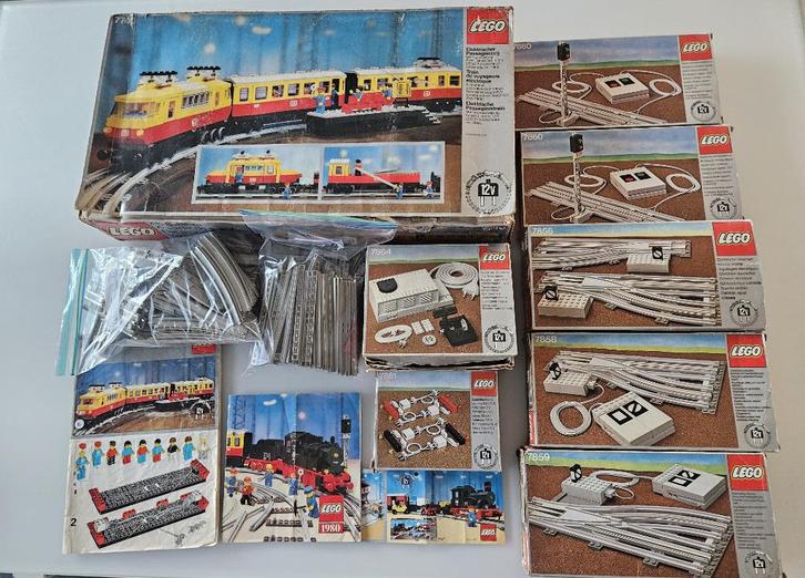 vintage Lego trein 7740 met 7856,7858,7859,7860,7861,7864, Kinderen en Baby's, Speelgoed | Duplo en Lego, Lego, Ophalen of Verzenden