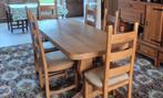 Eiken tafel, Huis en Inrichting, Complete eetkamers, Ophalen, Gebruikt, Rustiek, landelijk, ... oerdegelijk!