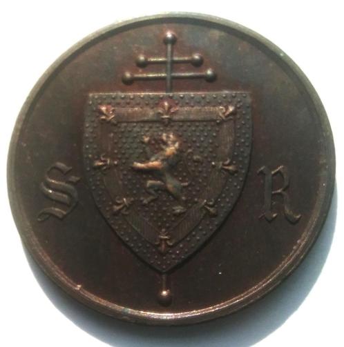 (oksaal) penning 1888 100ct sint rumoldus rombouts mechelen, Postzegels en Munten, Penningen en Medailles, Overige materialen