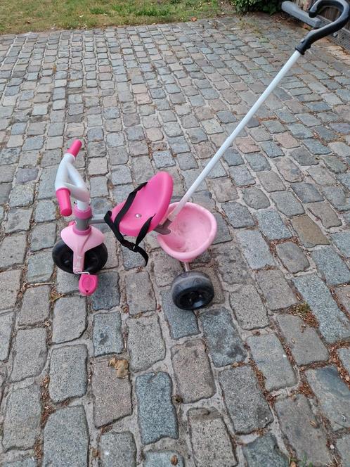 Smoby driewieler met duwstang en driepuntsgordel, Fietsen en Brommers, Fietsen | Driewielers, Gebruikt, Duwstang, Ophalen
