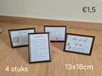 Zwarte fotokaders 13x18, 4 stuks, Ophalen of Verzenden, Zo goed als nieuw