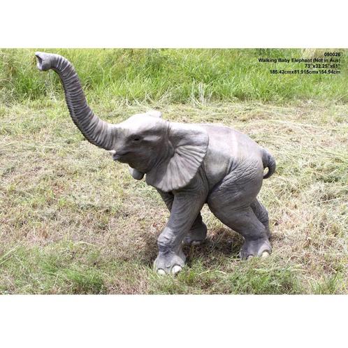 Walking baby Elephant – Baby Olifant beeld Hoogte 155 cm, Verzamelen, Dierenverzamelingen, Nieuw, Ophalen