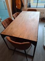 industriële tafel + bank, Huis en Inrichting, Tafels | Eettafels, Ophalen, Gebruikt, Vierkant, 50 tot 100 cm