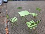 Groene Aluminium Tuinset Klapbaar, Tuin en Terras, Ophalen, 4 zitplaatsen, Gebruikt, Aluminium