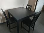 Tafel (met verlengstuk) + 3 Ikea-stoelen, Ophalen, Zo goed als nieuw