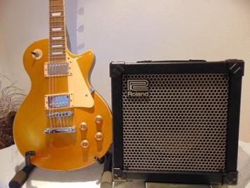 Versterker Roland Cube 30X + Gitaar Les Paul Gold Top . beschikbaar voor biedingen