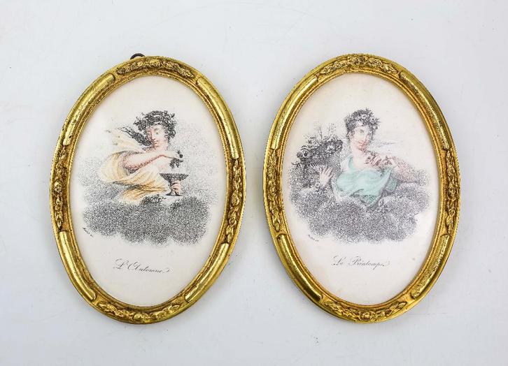 bronzen kaders met litho Mallet, Antiek en Kunst, Antiek | Brons en Koper, Koper, Ophalen of Verzenden