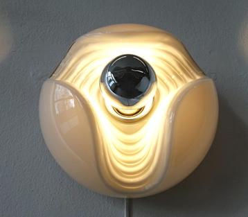 Vintage Peill & Putzler Wave wandlamp opaal glas plafondlamp