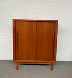 Deens design highboard vintage jaren ‘70, Huis en Inrichting, Ophalen, 100 tot 150 cm, Teakhout, Zo goed als nieuw